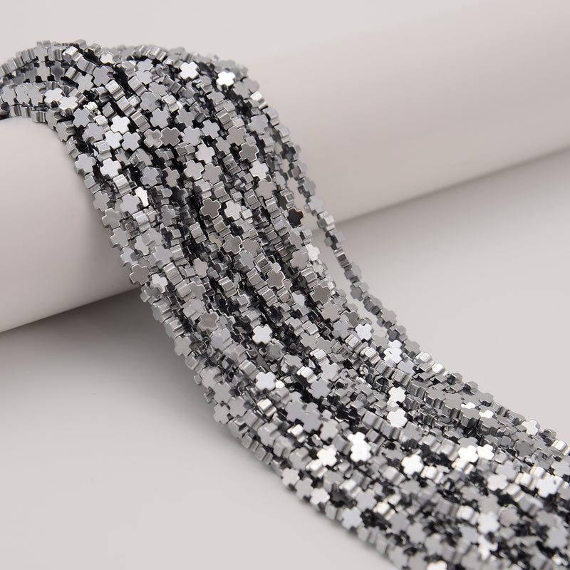 Gray/ Gold/ Silver/ Copper Color Hematite Cross Shape Beads Size 3mm 15.5'' Strd