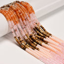 13 Multi-color Gemstone Smooth Rondelle Beads Size 2x4mm 15.5" Strand