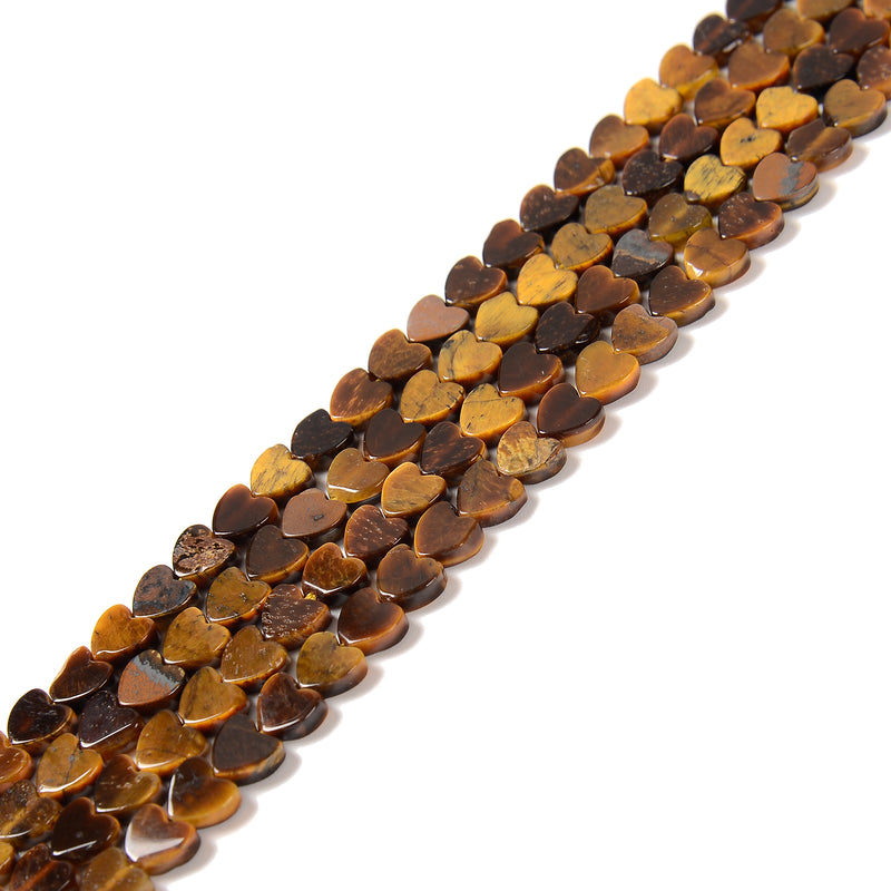 Natural Yellow Tiger Eye Heart Shape Beads Size 6mm 15.5'' Strand