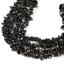 Natural Black Tourmaline Irregular Pebble Nugget Chips Beads Size 7-8mm 32" Strd