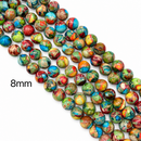 Multi Color Sea Sediment Jasper Smooth Round Beads Size 8mm 10mm 15.5'' Strand
