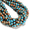 Natural Spiny Oyster Mohave Copper Turquoise Smooth Round Beads 8mm 15.5''Strand