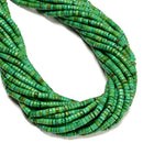 Green Magnesite Turquoise Heishi Disc Beads Size 2x4mm 15.5" Strand