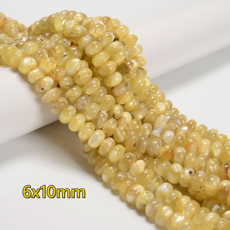 Brazilian Natural Golden Mica Smooth Rondelle Beads 4x6mm 5x8mm 6x10mm 15.5''Str