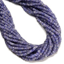 Natural Tanzanite Faceted Rondelle Beads Size 2x5mm 15.5'' Strand