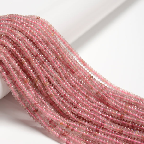 Natural Strawberry Quartz Smooth Rondelle Beads Size 2x4mm 15.5'' Strand