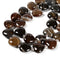 Natural Dark Petrified Wood Heart Shape Beads Size 20mm 15.5'' Strand