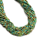Natural Multi Color Turquoise Faceted Rondelle Beads Size 2x3mm 15.5" Strand