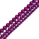 Sugilite Color Dyed Jade Smooth Round Beads Size 6mm 8mm 10mm 15.5" Strand