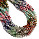 03 Gradient Multi-color Gemstone Hexagonal Rondelle Wheel Beads 3x6mm 15" Strand