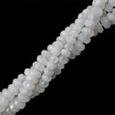 Natural White Rainbow Moonstone Faceted Rondelle Beads 4x6mm 5x8mm 15.5" Strand
