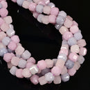 Morganite Color Dyed Jade Faceted Cube Beads Size 10mm 15.5'' Strand