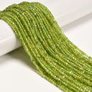 Natural Peridot Faceted Cube Beads Size 3mm 15.5'' Strand