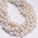Natural White Fresh Water Pearl Baroque Drop Beads Size 9-10x10-12mm 15.5'' Strd