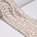 Natural White Fresh Water Pearl Baroque Drop Beads Size 9-10x10-12mm 15.5'' Strd