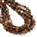 Natural Yellow Tiger Eye Four Leaf Clover Shape Beads Size 8mm 15.5'' Strand