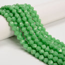 Natural Green Jadeite Jade Faceted Star Cut Beads Size 8mm 15.5'' Strand