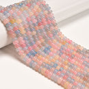 Multi Morganite Color Dyed Jade Smooth Rondelle Beads Size 5x8mm 15" Strand