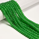 Green Color Dyed Jade Smooth Rondelle Beads Size 5x8mm 15" Strand