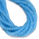 Light Blue Color Dyed Jade Smooth Rondelle Beads Size 5x8mm 15.5" Strand
