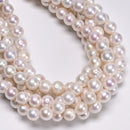 Natural White Fresh Water Pearl Off Round Beads Size 9-11mm 15.5'' Strand