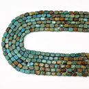 Natural Gradient Turquoise Rectangle Cube Beads Size 4x6mm 15.5'' Strand