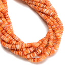 Natural Orange Spiny Oyster Smooth Rondelle Beads Size 3x6mm 16" Strand