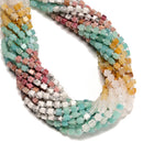 09 Multi-color Gemstone Smooth Cube Shape Beads Size 4mm 15" Strand