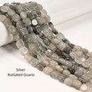 Mixed Gemstone Flat Square Shape Beads Size 9-10mm 15.5" Strand