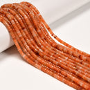 Natural Red Aventurine Faceted Rondelle Wheel Beads Size 2x4mm 15'' Strand