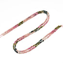 Natural Gradient Multi-color Tourmaline Faceted Round Beads Size 3mm 15.5"Strand