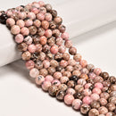 Natural Multi Color Rhodochrosite Smooth Round Beads 8mm 9.5mm 10mm 15.5" Strand