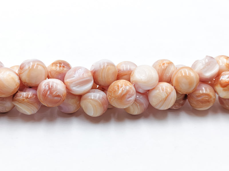 Natural Sea Shell Off Round Beads Size 16mm 15.5" Strand