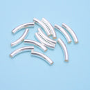 925 Sterling Silver Curved Tube Beads Size 5x25mm 2 Pieces Per Bag