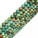 Natural Turquoise Smooth Round Beads 4mm 6mm 8mm 10mm 12mm 14mm 16mm 15.5" Strd