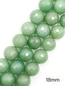 Natural Green Aventurine Faceted Round Beads Size 6mm to 20mm 15.5'' Strand