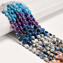 08 Gradient Multi-color Gemstone Faceted Coin Beads Size 6mm 15.5" Strand