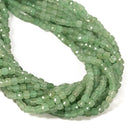 Natural Green Aventurine Faceted Cube Beads Size 5mm 15.5'' Strand