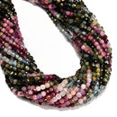 Gradient Natural Multi-color Tourmaline Faceted Cube Beads Size 4mm 15.5" Strand