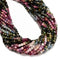 Gradient Natural Multi-color Tourmaline Faceted Cube Beads Size 4mm 15.5" Strand