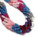 03 Multi-color Gemstone Smooth Rondelle Beads Size 4x6mm 15.5'' Strand