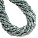 Natural Jadeite Jade Smooth Rice Shape Beads Size 5-6x8-9mm 15" Strand