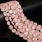 Natural Rose Quartz Faceted Hexagon Shape Beads Size 12mm 15.5'' Strand