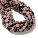 Natural Rhodonite Heart Shape Beads Size 12mm 15.5'' Strand