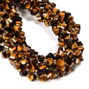 Natural Yellow Tiger Eye Faceted Spiral Twist Beads Size 8mm 15.5'' Strand