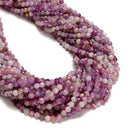 Natural Genuine Purple Mica Faceted Round Beads Size 4mm 15.5'' Strand