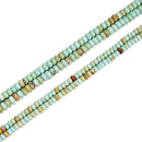 Cream Blue Green Turquoise Smooth Rondelle Beads Size 4x6mm 5x8mm 15'' Strand