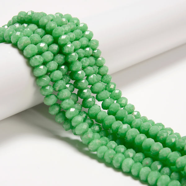 Dark Green Moonstone Faceted Rondelle Beads Size 5x8mm 15.5'' Strand