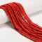 Red Bamboo Coral Smooth Rondelle Beads Size 3x4mm 15.5'' Strand