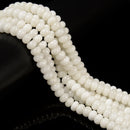 Ivory Color Dyed Jade Smooth Rondelle Beads Size 5x8mm 15.5'' Strand